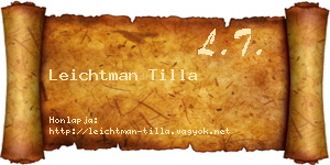 Leichtman Tilla névjegykártya